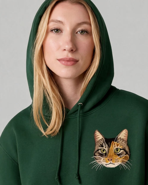 Bluza z kapturem z haftowanym portretem zwierzaka